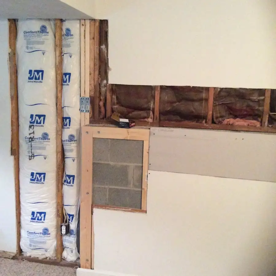 Wall insulation replacement during Contents Cleaning & Restoration in Pike Creek Valley